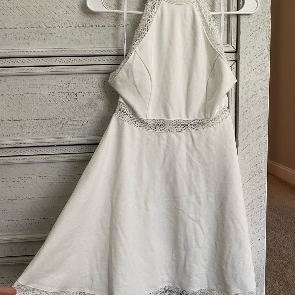 Lulu's White Lace Halter Dress